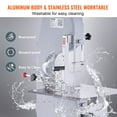 thumbnail image 6 of VEVOR Commercial Electric Meat Bandsaw, 1500W Stainless Steel Vertical Bone Sawing Machine, Workbeach 19.3" x 15", 0.16-7.9 Inch Cutting Thickness, Frozen Meat Cutter with 6 Blades for Rib Pork Beef, 6 of 9