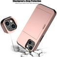 thumbnail image 5 of for iPhone 14 Plus Case with Card Holder Heavy Duty Protective Dual Layer Shockproof Hidden Card Slot Slim Wallet Case for iPhone 14 Plus for Women&Men(Rose Gold), 5 of 14