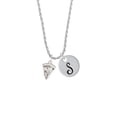 thumbnail image 2 of Delight Jewelry Silvertone Pizza Slice Silvertone Script Initial Disc - S - Charm Necklace, 20"+3", 2 of 4