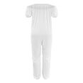 thumbnail image 4 of HXWCHs Combinaisons à Jambes Droites pour Femmes Grande Taille Combinaison pour Femmes Épaules Dénudées Mode Combinaison Taille Haute et Pantalon Grand Extensible Confortable Design m Blanc, 4 of 4