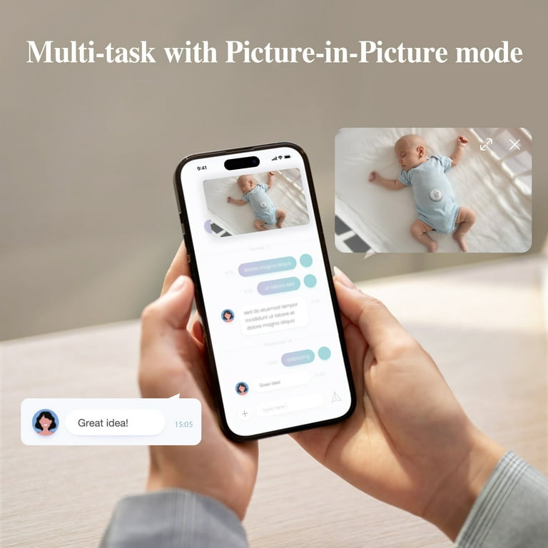 Sense-U 2K PTZ Baby Monitor Camera with 2K HD Video, Background