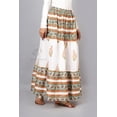 thumbnail image 4 of Women Multicolor Cotton Skirt, Floral Border Hand Block Print Tiered Maxi with Elastic Waist - XXL, 4 of 5