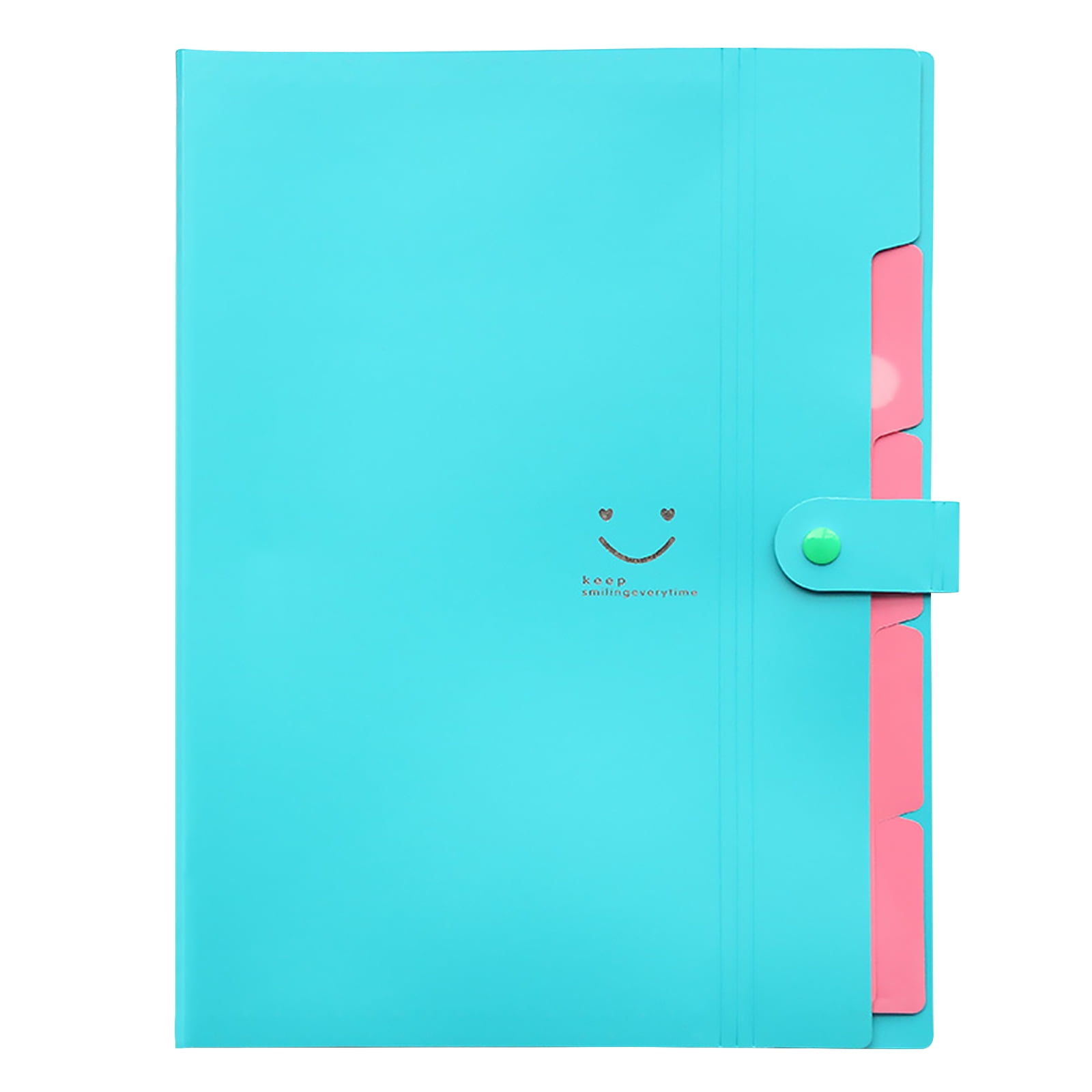 Folder Office PVC Plastic Organizer A4 File Expansion Smiling Face Multi-pockets