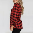 thumbnail image 6 of UVEASISHA Women's Casual Shacket Jacket Fall Lightweight Vintage Plaid Shirt Jackets Rolled Long Sleeve Button Down Thin Coats Fashion ClothesRed XXL, 6 of 6