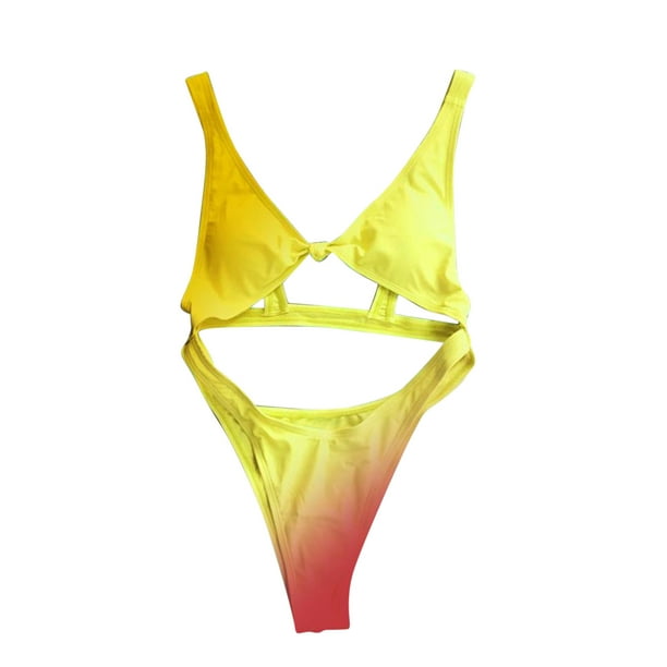 Ruched Cutout Push Up Bikini Top & Reviews - Yellow - Sustainable Bikinis