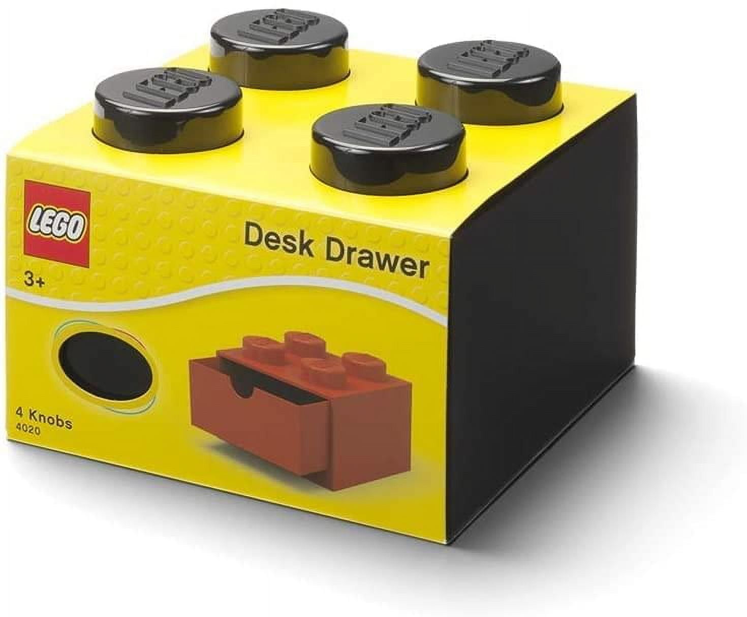 LEGO Desk Drawer Stackable Storage with 4 Knobs, in Black