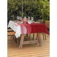 thumbnail image 2 of Outdoor Tablecloth with Umbrella Hole and Zipper, Red Ombre Waves Rectangle Table Cloth 60x120 Inch Waterproof Tablecloth, Abstract Art Gradient Modern Picnic Table Cover for Patio Camping, 2 of 7