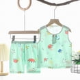 thumbnail image 2 of HCNTES Toddler Baby Infant Newborn Boy Girl 2 Piece Outfits Girls Boys Summer Clothes Kids Sport T Shirts and Kid Shorts Clothing Sets For 2t 3t 4t 5t 6t 7t Children(H01-Light Green,6-12 Months), 2 of 4