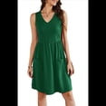thumbnail image 2 of Vestidos de Verano para Mujer 2025, Informales, Sin Mangas, para Vacaciones en la Playa, Fluidos, Midi, con Bolsillos. Verde XL, 2 of 6