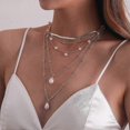 thumbnail image 1 of Collar de estrellas, lunas y relámpagos estilo boho con colgante de luna dorado, 1 of 5