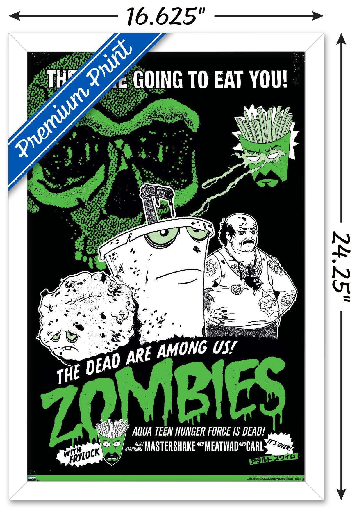 Aqua Teen Hunger Force - Zombies Wall Poster, 14.725" x 22.375", Framed