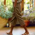 thumbnail image 2 of Kezqiaxn Capris Pants for Women Summer Lace Elastic Waist Loose Cropped Pants with Pockets Womens Capri Pants, 2 of 9
