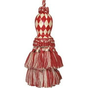 123 Creations CB047RD-5.5  Inch Harlequin - Red Hand Painted Tassel