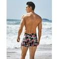 thumbnail image 4 of COOFANDY Mens Athletic Swim Jammers Quick Dry Square Leg Swim Briefs Fashion Swimsuit Plant Prints, 4 of 5