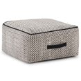 thumbnail image 1 of Simpli Home Pouf Carré Karité Boho en Coton Noir et Naturel à Motifs, 1 of 6