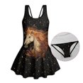 thumbnail image 6 of Uourmeti Celestial Horse Print Girls' Skirted One-Piece Swim Dress - Quick Dry, Soft Stretchy Bathing Suit for Beach, Pool & Summer Vacations, 6 of 8