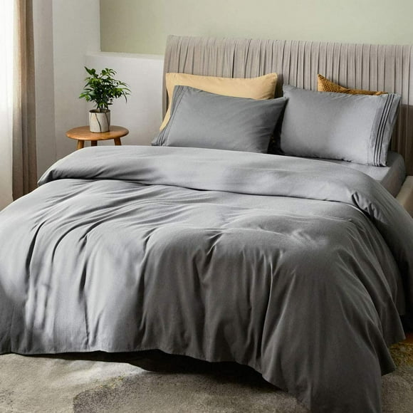 FFIY Bed Sheet Set Bamboo Sheets Deep Pockets 16" Eco Friendly Wrinkle Free Sheets Machine Washable Hotel Bedding Silky Soft (Burgundy, Full)