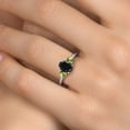 thumbnail image 4 of Gem Stone King 2.26 Ct Oval Black Sapphire Green Peridot 925 Sterling Silver Ring (Size 7), 4 of 6