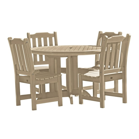 highwoodÂ® Eco-Friendly Recycled Plastic Lehigh 5pc Round Dining Set