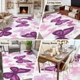 thumbnail image 5 of 6'x9' Area Rugs, Purple Butterflies Indoor Outdoor Area Rug for Living Room Bedroom, Spring Summer Butterfly Washable Bathroom Rugs Kitchen Floor Carpet Mats Home Decor Aesthetic, 5 of 8