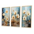 thumbnail image 3 of Designart "Blossoming White Daisy under Teal Blue Sky II" Flowers Framed Wall Art Set Of 3 - White Traditional Frame Gallery Set For Office Decor, 3 of 6
