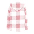 thumbnail image 6 of felwors Women's Sherpa Hooded Cardigan Fall Winter Fuzzy Fleece Jacket Warm Soft Plaid Flannels sweater coat Outwear Pink, M, 6 of 7