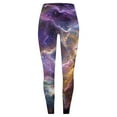 thumbnail image 5 of LIIPEE Women Leggings Casual Elastic High Waist Slim Fit Ankle Length Leggings Galaxy Printed Stretchy Workout Yoga Pants Comfortable Soft Breathable Daily Leggings,Light Pink,S, 5 of 5