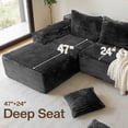 thumbnail image 6 of Kelyda 105" Modular L-Shaped Cloud Sofa, Plush Boneless Sectional with Deep Seats Chaise Corduroy Fabric, Gray, 6 of 9