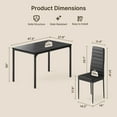 thumbnail image 5 of Aiho 5-Piece Kitchen Dining Table Set for 4 for Dining Room, Black, 5 of 10
