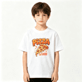 thumbnail image 2 of Pizza Is Always Answer Boys Graphic Tee, Cute Food Cheese Lovers 100% Cotton Kids Short Sleeve T-Shirt, 2 of 5