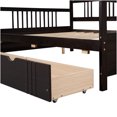 thumbnail image 6 of Full Size Daybed with Storage Drawers, Espresso Wood Sofa Bed for Living Room or Bedroom, 6 of 9