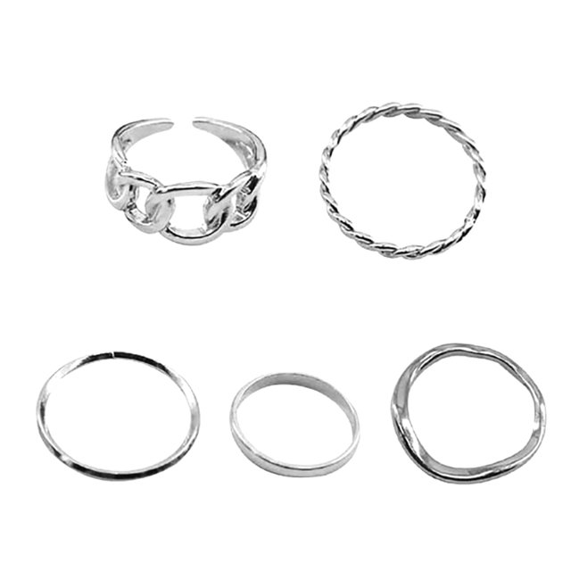 5PCS Anneaux de Jointure Ensemble Délicat de Mode Bagues à Ongles Bagues Bijoux
