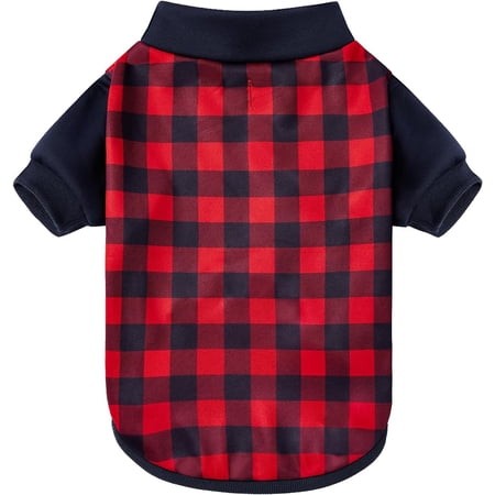 Plaid Dog Christmas Outfit - Turtleneck Dog Sweater with Leash Hole, Soft & Warm Cold Weather Coat for Dogs and Cats, Perfect for Christmas