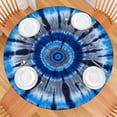 thumbnail image 2 of Blue White Tie Dye Spiral Pattern Round Fitted Tablecloth with Elastic Edge,Dining Table Cover Waterproof,Outdoor Round Tablecloth for Camping,Dining,Indoor and Outdoor, 2 of 7