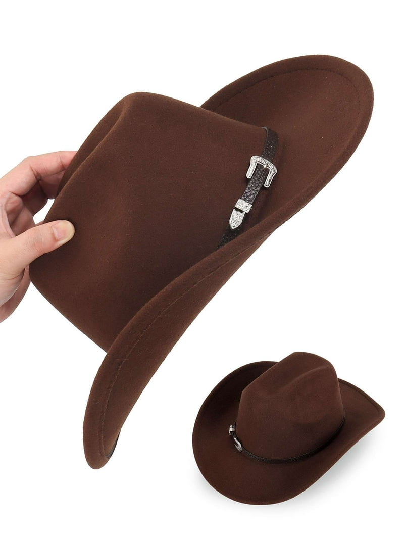 9595 Classic-western-cowboy-hat Wide-brim Felt-cowgirl-fedora-jazz-hat s-l400.jpg main image 3