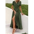 thumbnail image 3 of PRETTYGARDEN Women's Summer Maxi Dress Casual Wrap Floral Boho Short Sleeve V Neck Split Ruffle Beach Long Dresses, 3 of 8