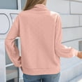 thumbnail image 5 of Weiqiqre Tops for Women Trendy Long Sleeve Quarter Zip Pullover Quilted Sweatshirt Casual Loose V Neck Collared Tops with Pockets, 5 of 7