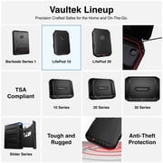 Vaultek® LifePod 10 Biometric Compact Lockable Weather Resistant Portable Case with Built-In Lock, Backlit Keypad, Steel Security Cable, TSA Compliant