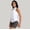 White, variant on Womens Summer Tops Athletic Curved Collar Half Zip Breathable Sleeveless Tennis Top Shirts for Women Black L