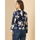 thumbnail image 5 of INSPIRE CHIC Chaqueta abierta de la chaqueta del traje de la cosecha del trabajo de la oficina del frente de las mujeres Azul profundo-Floral S, 5 of 6