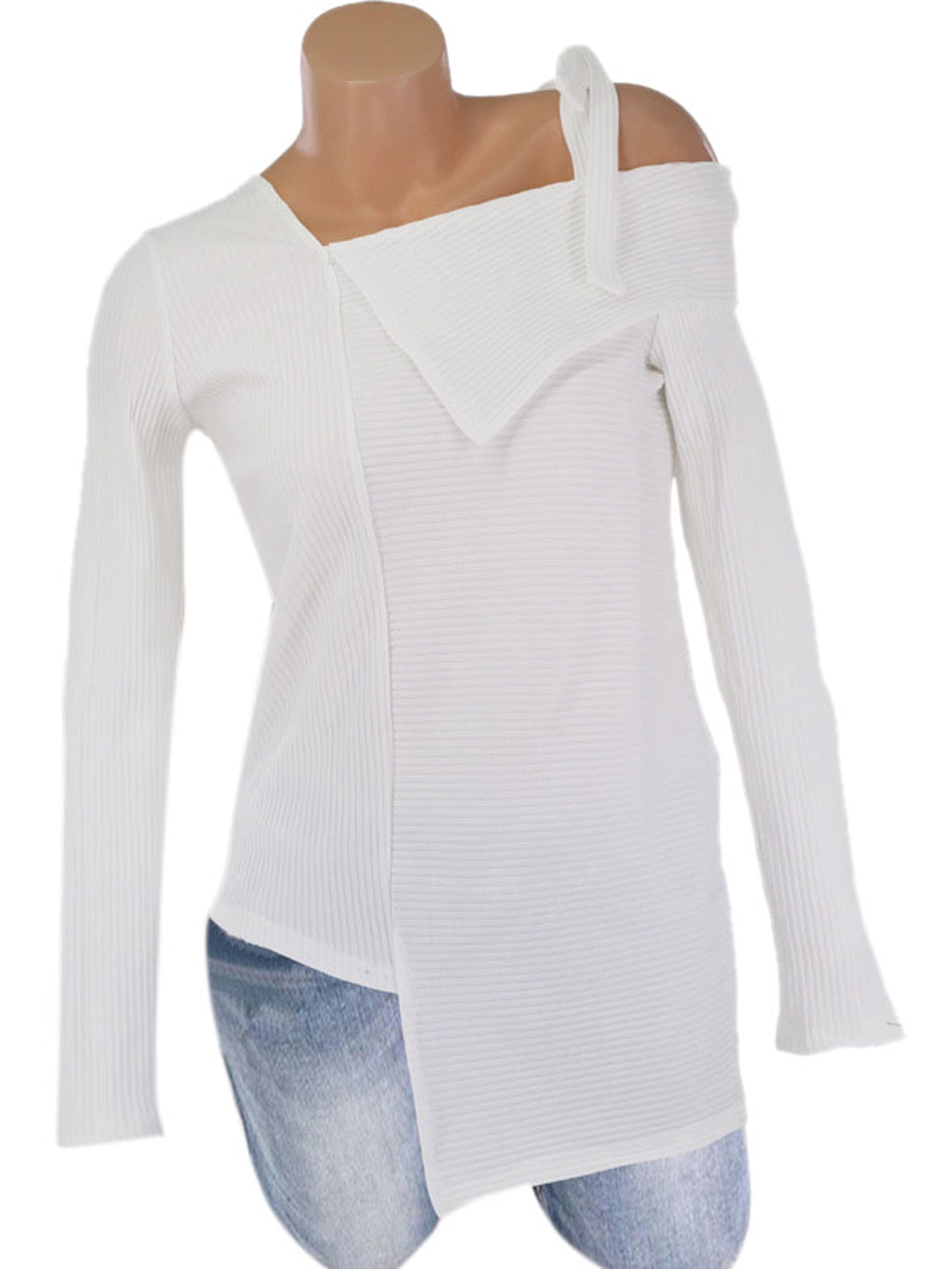 white off the shoulder sweatshirt