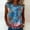 Dark Blue, variant on American 250th Anniversary Tops For Women Round Neck Cap Sleeve Printed T-Shirt Navy S