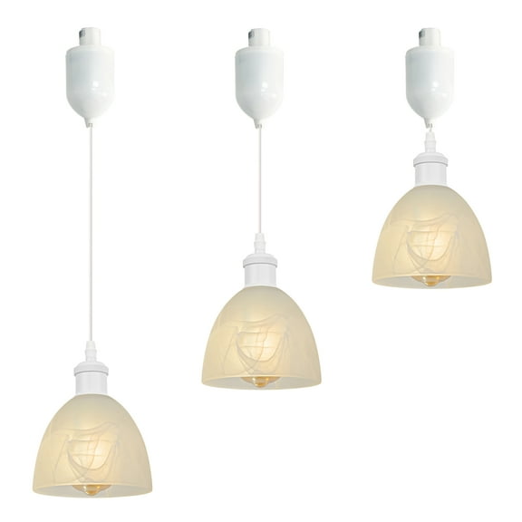 Kiven 3-Light H-Type track lighting pendants Adjustable Height,Modern h track pendant lights,Decorative Track Lighting Fixture,White
