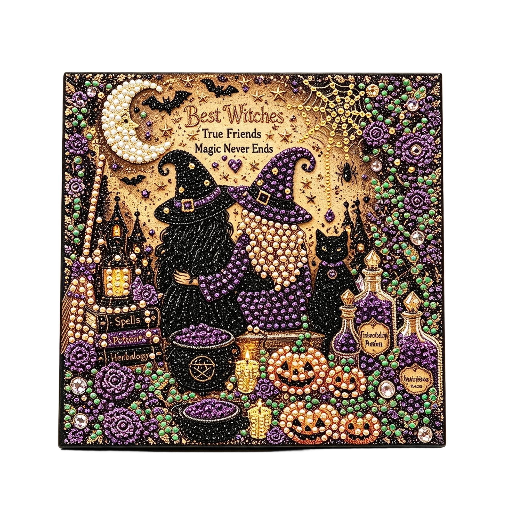 Halloween Ghost Pearl Art DIY Kit Spooky 3D Rhinestone Craft Crafts for Adults Beginner DIY Fall Home Decor Wall Art Beginner DIY Seasonal Party Gift,C