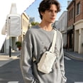 thumbnail image 1 of Bolso cruzado de nailon para mujer con correa ajustable, riñonera ligera para viajes al aire libre y uso diario, negro, azul, rosa, blanco, 1 of 6