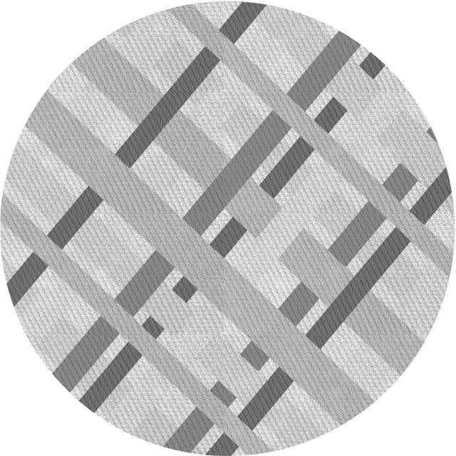 Ahgly Company Indoor Round Patterned Gunmetal Gray Area Rugs, 6' Round