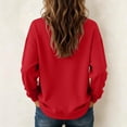 thumbnail image 4 of Women's Casual Long Sleeve Pullover Sweatshirt Solid Color Crew Neck Loose Fit Basic Oversized Hoodie Fall Winter Clothes Fleece Lined Cozy Comfortable Top, 4 of 7
