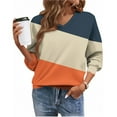 thumbnail image 6 of Sweatshirts for Women Fleece Print V-Neck Long Sleeve Casual Pullover Regular Sleeve Winter Top Sweatshirt,Womens Tops Plus Size Orange XXL, 6 of 6