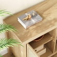 thumbnail image 5 of Rattan TV Stand for 65 inch, Boho Entertainment Center with Adjustable Shelves, Natural Oak TV & Media Cabinet 2-Tier Storage for Living Room Bedroom, 5 of 6