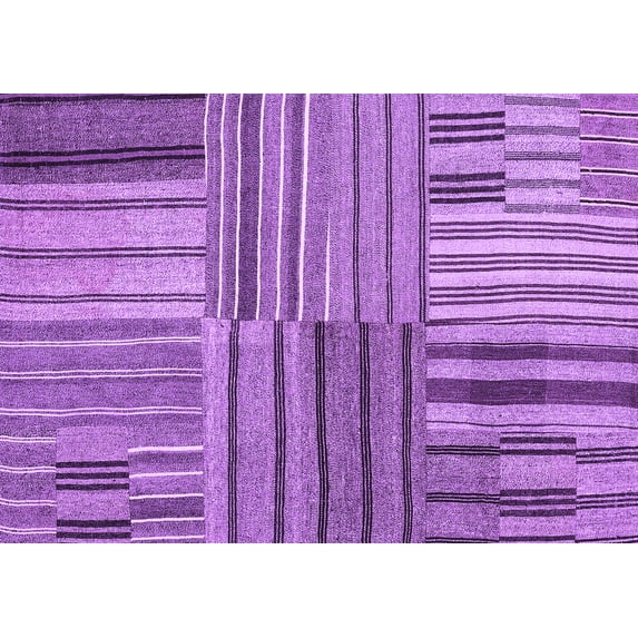 Ahgly Company Machine Washable Indoor Rectangle Abstract Purple Contemporary Area Rugs, 5' x 8'